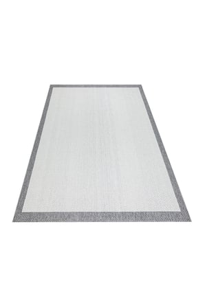 Modern Bej Gri Çerçeveli Sisal Dokuma Mutfak Halısı - Antre Yolluğu