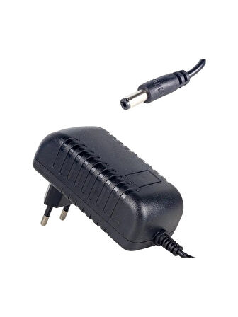 24V 2A Adaptör - 24 Volt 2 Amper Adaptör -24V 2A Adaptör 5.5x2.5 mm Jak Fişli Plastik Kasa Adaptör