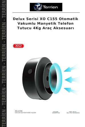 Delux Serisi XO C155 Otomatik Vakumlu Manyetik Telefon Tutucu 4Kg Araç Aksesuarı