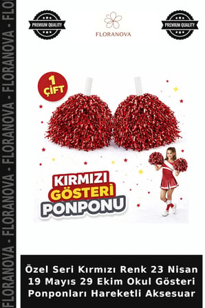 Özel Seri Kırmızı Renk 23 Nisan 19 Mayıs 29 Ekim Okul Gösteri Ponponları Hareketli Aksesuar