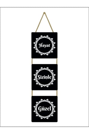 Hayat Sizinle Güzel Duvar Süsü Dekoratif Ahşap Duvar Süsü
