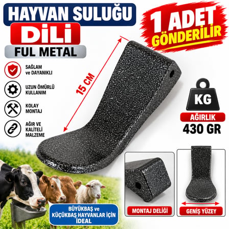 Hayvan Suluğu Dili Ful Metal Uzunluk :15 Cm Ağırlık :430 Gr  1 Adet Gönderilir