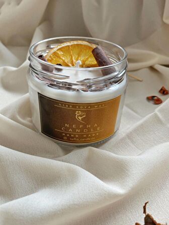 Nefha Candle Kahve & Tarçın KAVANOZ Soya Wax Mum