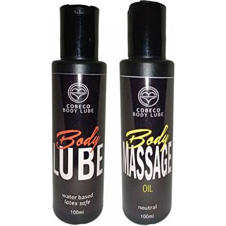 Cobeco Body Lube & Body Massage Oil Su Bazlı 100ML ve Vücut Masaj Yağı Set 100ML