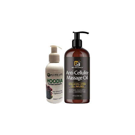 Hoodia Gel 150 ml Yağları Yakmaya Zayıflatmaya Jel + Anti-Cellulite Massage Oil Selülitlere Karşı 240 ml Masaj Yağı