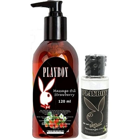 Playboy Aromaterapi Çilek Massage Oil 120 ml + Natural Aromalı Massage Vücut Masaj Yağı 50 ml