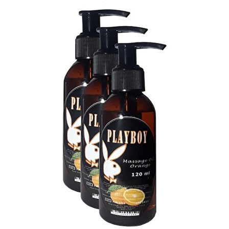 Playboy Orange Flavored Massage Oil Portakal Aromalı Vücut Masaj Yağı 120 ml 3 Adet
