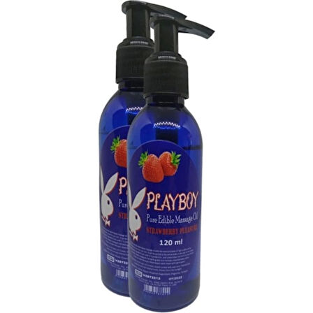 Playboy Pure Edible Massage Oil 120ml Çilek Aromalı Masaj Yağı 2 Adet
