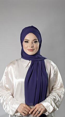 Mor Pratik Hazır Geçmeli Bone Şal Şifon Kendinden Boneli Tek Bantlı 1453_22