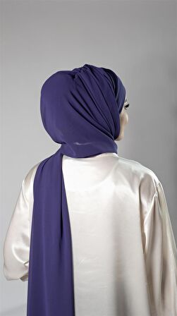 Mor Pratik Hazır Geçmeli Bone Şal Şifon Kendinden Boneli Tek Bantlı 1453_22