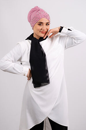 Gül Kurusu Pratik Hazır Geçmeli Tesettür Bone Sandy Kumaş Taşlı 1456_18