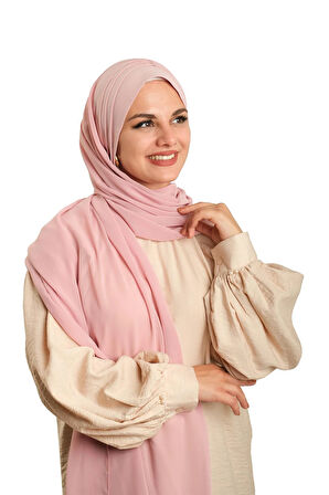 Pudra Arkadan Bağlamalı Şal Şifon Çapraz Bantlı Drapeli 1911_06