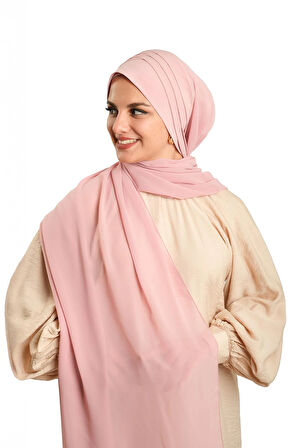 Pudra Arkadan Bağlamalı Şal Şifon Çapraz Bantlı Drapeli 1911_06
