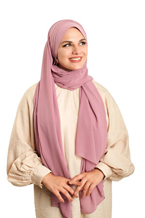 Gül Kurusu Arkadan Bağlamalı Şal Şifon Çapraz Bantlı Drapeli 1911_18