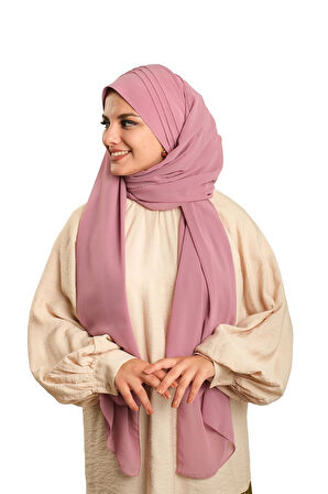 Gül Kurusu Arkadan Bağlamalı Şal Şifon Çapraz Bantlı Drapeli 1911_18