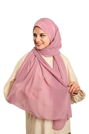 Gül Kurusu Arkadan Bağlamalı Şal Şifon Çapraz Bantlı Drapeli 1911_18