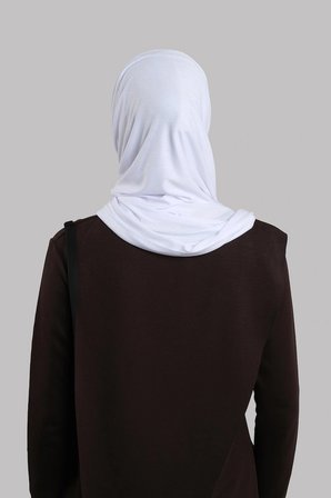 Beyaz Düz Klasik Şal Viskon Kumaş Likralı Penye 202101_42