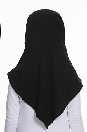 Siyah Pratik Hazır Geçmeli Çocuk Tesettür Bone Sandy Kumaş Kendinden Boneli 78_01