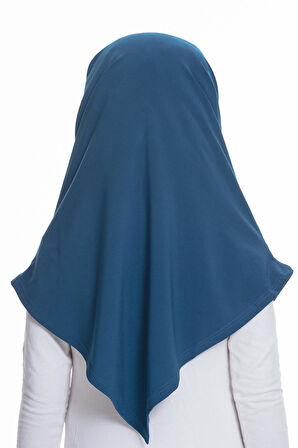 Petrol Mavisi Pratik Hazır Geçmeli Çocuk Tesettür Bone Sandy Kumaş Kendinden Boneli 78_17