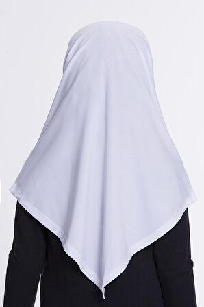 Beyaz Pratik Hazır Geçmeli Çocuk Tesettür Bone Sandy Kumaş Kendinden Boneli 78_42