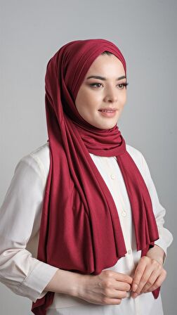 Bordo Arkadan Bağlamalı Şal Viskon Kumaş Üç Bantlı 2103_16
