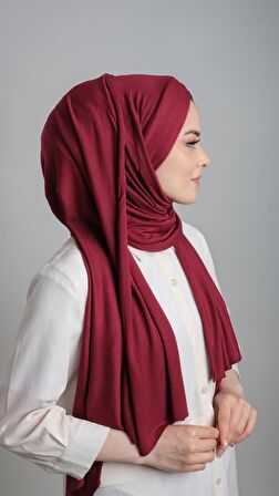 Bordo Arkadan Bağlamalı Şal Viskon Kumaş Üç Bantlı 2103_16