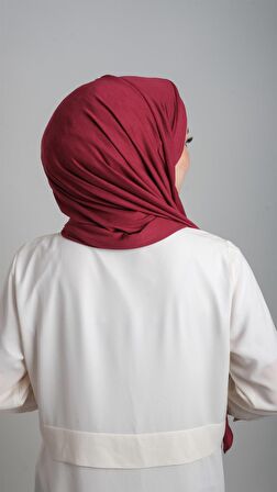 Bordo Arkadan Bağlamalı Şal Viskon Kumaş Üç Bantlı 2103_16