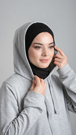 Siyah Pratik Hazır Geçmeli Şal Viskon Kumaş Penye Şal 2108_01