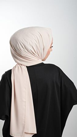 Bej Düz Klasik Şal Medine İpeği Sade 202103_12