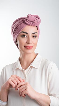 Gül Kurusu Pratik Hazır Geçmeli Tesettür Bone Kesik Elyaf Sade 2111_18