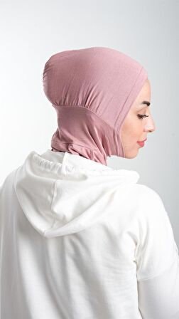Gül Kurusu Pratik Hazır Geçmeli Tesettür Bone Sandy Kumaş Spor Hijab 2113_18