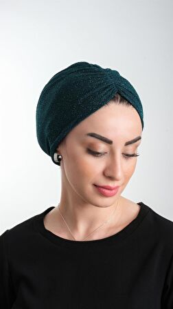 Zümrüt Pratik Hazır Geçmeli Tesettür Bone Fukuro Simli Büzgülü 2116_37