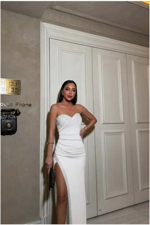 HOBİBAHÇEM Straplez Kesim Abiye Balık Elbise Maxi · Renk: Zümrüt · Beden: L HB006