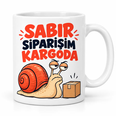 HOBİBAHÇEM Sabır Siparişi Tasarımlı Porselen Kupa - MODEL 717 HB006
