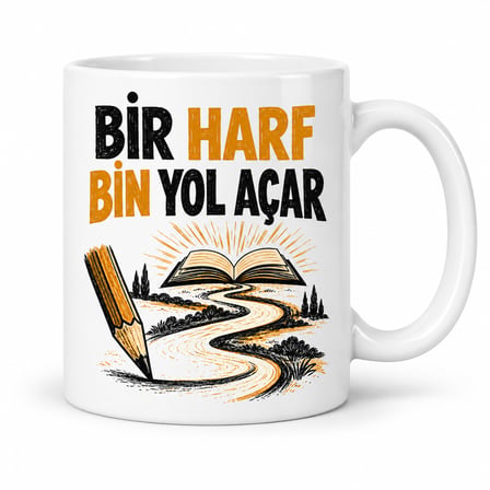 HOBİBAHÇEM Öğreten İz Tasarımlı Porselen Kupa - MODEL 789 HB006