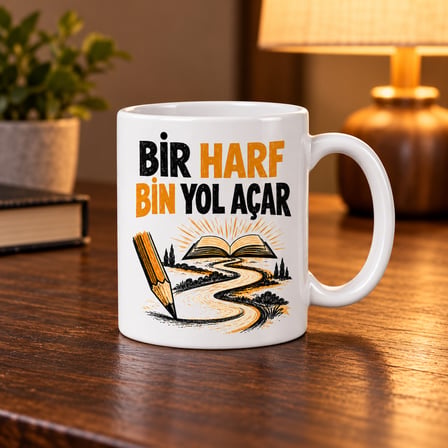 HOBİBAHÇEM Öğreten İz Tasarımlı Porselen Kupa - MODEL 789 HB006