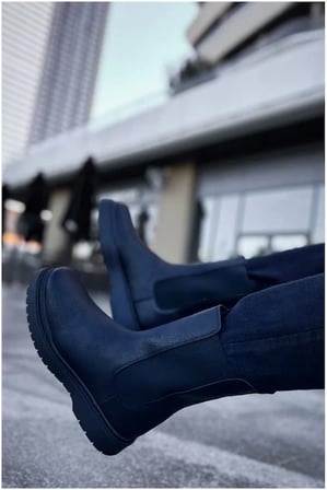 HOBİBAHÇEM Erkek Fermuarlı Dengeli Dayanıklı Kışlık Kaymaz Bot · Renk: Siyah · Beden: 40 HB006