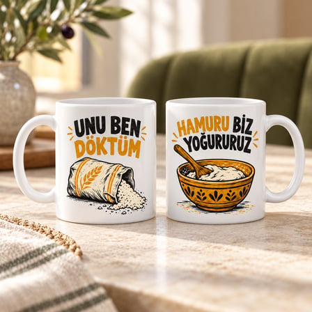 HOBİBAHÇEM Mutfak Ekibi 2'li Porselen Kupa Seti - MODEL 846 HB006