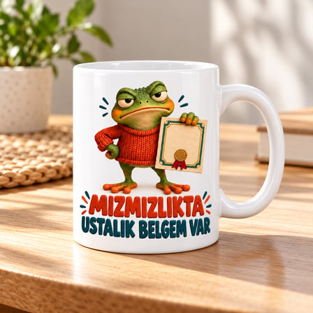 HOBİBAHÇEM Mızmızlık Lisansı Tasarımlı Porselen Kupa - MODEL 728 HB006