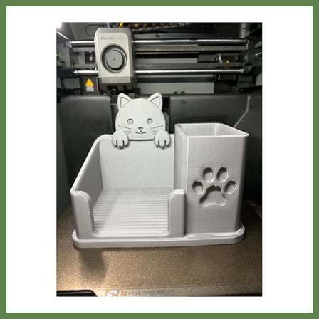 HOBİBAHÇEM Sevimli Kedi Figürlü Masaüstü Organizer Kalemlik ve Düzenleyici HB006