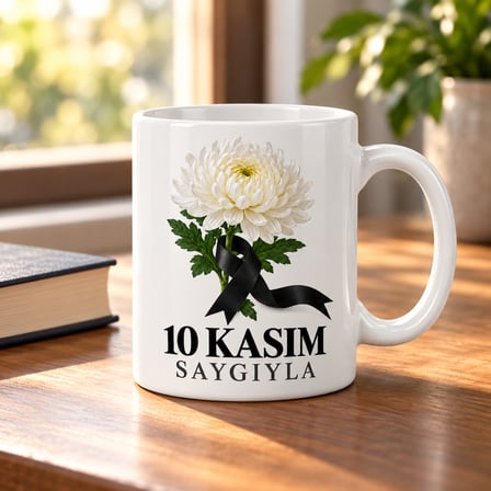 HOBİBAHÇEM Saygıyla Hatırlamak Tasarımlı Porselen Kupa - MODEL 735 HB006