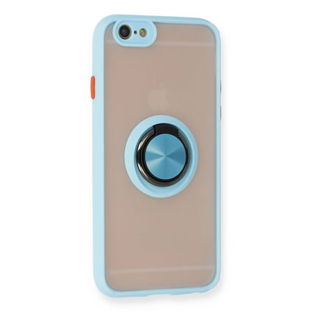 HOBİBAHÇEM iPhone 6 Kılıf Montreal Yüzüklü Silikon Kapak - Buz Mavi HB006