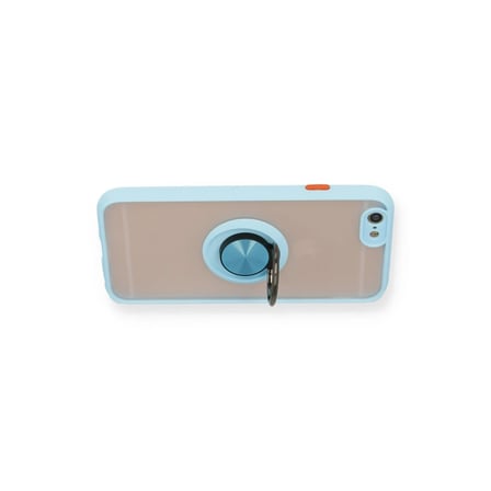 HOBİBAHÇEM iPhone 6 Kılıf Montreal Yüzüklü Silikon Kapak - Buz Mavi HB006