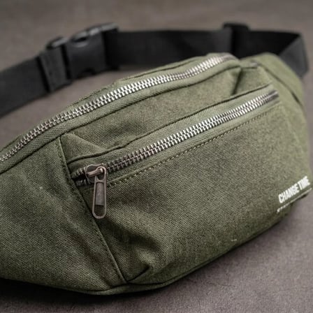 HOBİBAHÇEM Haki Unisex Bel Çantası Çapraz Askılı Günlük Kullanım Fermuarlı 30x13 cm HB006