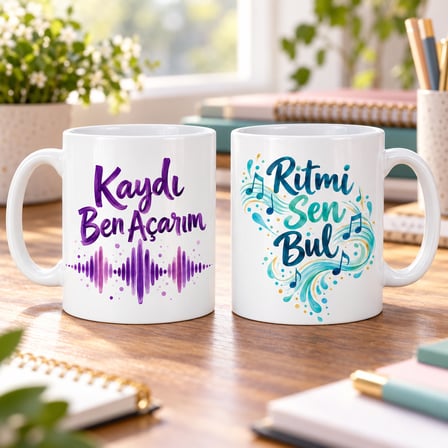 HOBİBAHÇEM Ortak Ritim 2'li Porselen Kupa Seti - MODEL 598 HB006