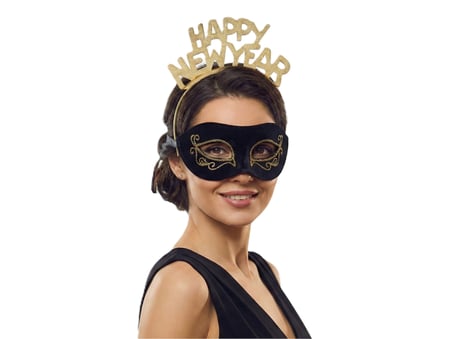HOBİBAHÇEM Happy New Year Yazılı Yılbaşı Saç Bandı Parti Aksesuarı Yeni Yıl Taç Bandı HB006