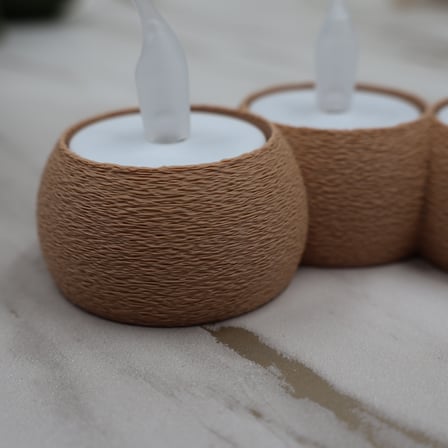 HOBİBAHÇEM Modern Tealight Mumluk LED Mum Tutucu Dekoratif Işıklı Mumluk HB006