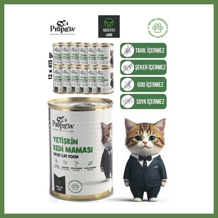 HOBİBAHÇEM PROPAW YETİŞKİN CİĞERLİ KEDİ MAMASI 415 GR HB006