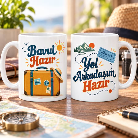 HOBİBAHÇEM Hazırız Yola 2'li Porselen Kupa Seti - MODEL 491 HB006