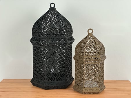 HOBİBAHÇEM Arap Geometrik Desenli Fener LED Lamba ve Tealight Mumluk Dekoratif Aydınlatma HB006